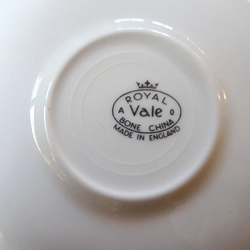 Vintage Royal Vale Bone China Cottagecore Pink Floral Tea Saucer Made in England